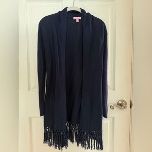 Lilly Pulitzer Navy Tatum Open Front Cardigan Sweater